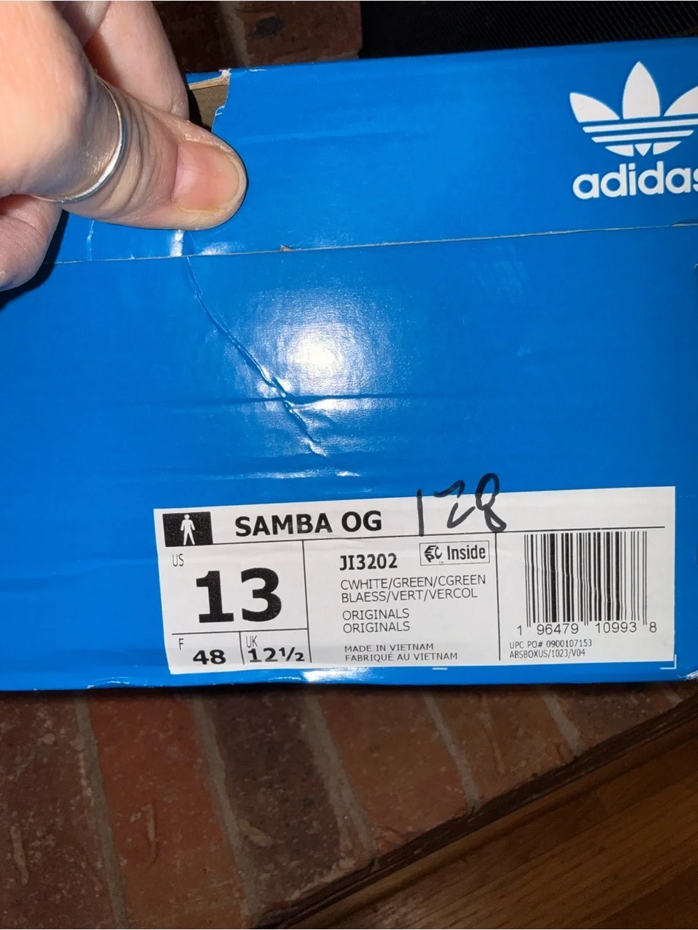 Adidas Samba OG White Green Gum Sole Men’s Size 13 NIB JI3202